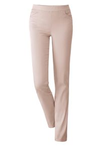 Dames Stretchjeans met comfortband rondom in zand ,maat 195, WITT, 96% Katoen, 4% Elastan