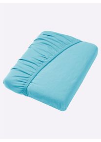 wäschepur unisex Hoeslaken in aquamarine ,maat 1 st. 90x190 - 100x200 cm, Witt, 97% Katoen, 3% Elastan