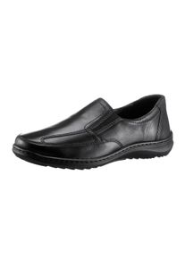 Waldläufer Herren Slipper mit Leder-Fußbett in schwarz ,Größe 10, Witt, 100% Glattleder