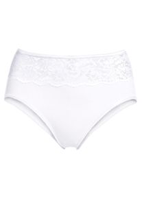 wäschepur Damen Slip in weiß ,Größe 38, Witt, 95% Baumwolle, 5% Elasthan. Spitze: 86% Polyamid, 14% Elasthan