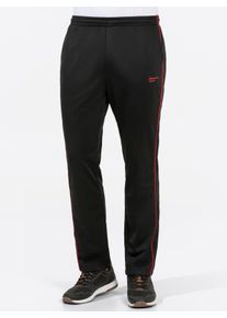Heren Vrijetijdsbroek in zwart/rood ,maat 48/50, Witt, 100% Polyester