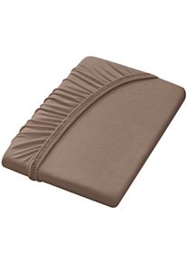 Dormisette unisex Hoeslaken in taupe ,maat 1 st. 90x190 - 100x200 cm, Witt, 75% Katoen, 25% Polyester