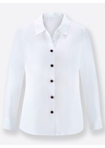 Dames Klassieke blouse, onderhoudsarm en strijkarm in wit ,maat 36, WITT, 50% Katoen, 50% Polyester