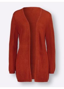 Dames Vest met ribboorden in roestrood ,maat 38, WITT, 100% Polyacryl