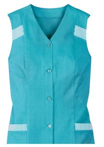 Dames Schort met opgestikte zakken in turquoise ,maat 38, WITT, 65% Polyester, 35% Katoen