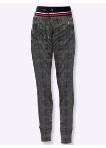 Dames Jerseybroek in jogpants-stijl, enkellengte in steengrijs/gemêleerd ,maat 19, WITT, 85% Polyester, 12% Viscose, 3% Elastan