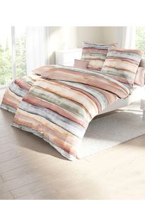 Bierbaum unisex Bettw&auml;sche in orange-gestreift ,Gr&ouml;&szlig;e 80x80/135x200 cm, Witt, 100% Baumwolle