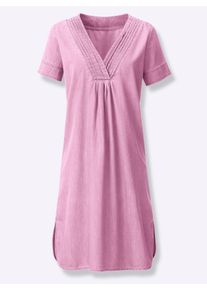 Damen Jeanskleid mit V-Ausschnitt, Baumwolle in rosé ,Größe 36, WITT, 100% Baumwolle