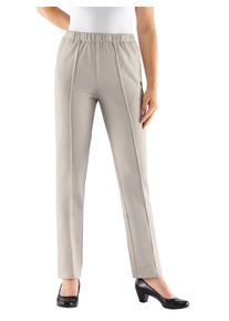 Dames Jerseybroek van ribmateriaal in steengrijs ,maat 195, WITT, 100% Polyester