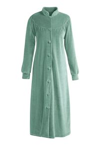 Plantier Dames Ochtendjas in groen ,maat 36/38, Witt, 80% Katoen, 20% Polyester