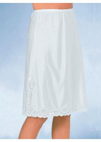 Dames Onderrok met kanten rand in wit ,maat 38, WITT, 100% Polyester