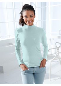 wäschepur Dames Longsleeve in mint ,maat 38, Witt, 95% Modal, 5% Elastan