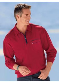 Catamaran Heren Poloshirt met lange mouwen in rood ,maat 44/46, Witt, 100% Katoen
