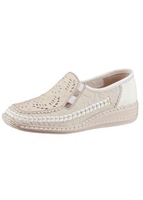 Rieker Dames Instapper in crème ,maat 41, Witt, 100% Glad leer