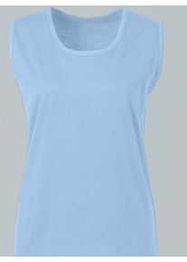 Dames Top met ronde hals in bleu ,maat 38, WITT, 100% Katoen