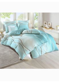 Bierbaum unisex Bedtextiel in winterturquoise ,maat 40x80 cm - Kussenovertrek, Witt, 100% Katoen