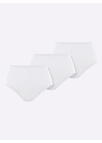 wäschepur Dames Tailleslip in 3 stuks wit ,maat 36/38, Witt, 95% Katoen, 5% Elastan