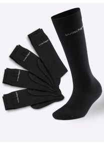 wäschepur Damen Kniestrümpfe in schwarz ,Größe 35-38, Witt, 53% Wolle, 46% Polyamid, 1% Elasthan