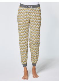wäschepur Dames Pyjama-Broek in oker gedessineerd ,maat 36/38, Witt, 50% Katoen, 50% Modal