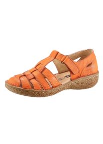 Loretta Dames Klittenbandschoen in oranje ,maat 37, Witt, 100% Glad leer