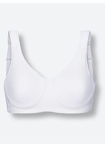 Viania Dames Comfort-bh zonder beugel in wit ,maat 100B, Witt, 55% Polyamide, 35% Polyester, 10% Elastan
