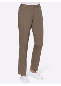 Dames Stretchbroek met comfortband achter in taupe ,maat 19, WITT, 98% Katoen, 2% Elastan