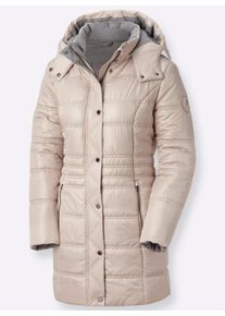 Dames Gewatteerde jas met 2-wegritssluiting in sesam ,maat 38, WITT, 100% Polyester