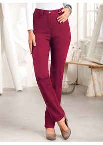 Damen Stretch-Hose mit Nieten an den Taschen in weinrot ,Größe 38, WITT, 98% Baumwolle, 2% Elasthan