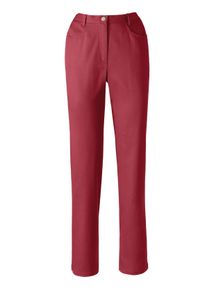 Dames 5-pocketjeans met stretch in wijnrood ,maat 38, WITT, 97% Katoen, 3% Elastan