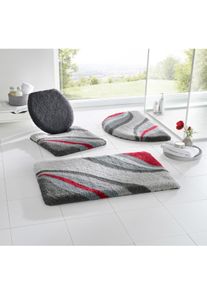 Hagemann unisex Badmat in grijs/rood ,maat 6 - Dekselovertrek, Witt, 100% Polyacryl