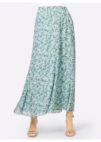Dames Rok in A-lijn met ondoorzichtige voering, bedrukt in kalkmint/ecru bedrukt ,maat 36, WITT, 100% Polyester