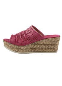 Andrea Conti Dames slippers in framboos ,maat 36, Witt, 100% Runderleer
