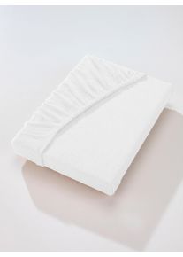 wäschepur unisex Hoeslaken in wit ,maat 1 st. 90x190 - 100x200 cm, Witt, 80% Katoen, 20% Polyester