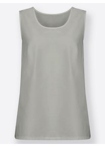 Dames Top met zijsplitten in lichtgrijs ,maat 38, WITT, 100% Polyester