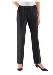 Dames Comfortbroek per 2 stuks in zwart + zwart gestreept ,maat 255, WITT, 98% Polyester, 2% Viscose