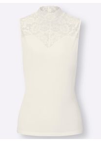 Nina von C. Damen Blazershirt in champagner ,Größe 46, Witt, 95% Modal, 5% Elasthan. Spitze: 90% Polyamid, 10% Elasthan