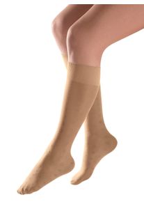 Damen Kompressionskniestrümpfe in beige ,Größe 0, WITT, 80% Polyamid, 20% Elasthan