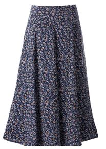 Damen Maxirock in weiter Bahnenform in marine-bedruckt ,Größe 20, WITT, 100% Polyester