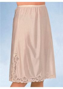 Dames Onderrok met kanten rand in huidkleur ,maat 38, WITT, 100% Polyester