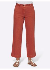 Dames Culotte met opgestikte zakken achter in roestrood ,maat 36, WITT, 96% Katoen, 4% Elastan