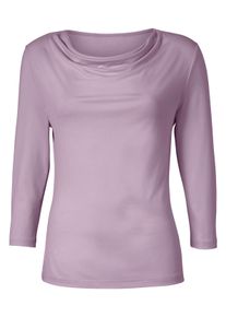 Dames Shirt met cascadehals en 3/4-mouwen in lavendel ,maat 36, WITT, 95% Viscose, 5% Elastan