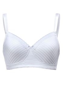 w&auml;schepur Damen Schalen-BH ohne B&uuml;gel mit Webstreifen in wei&szlig; ,Gr&ouml;&szlig;e 100A, Witt, 91% Polyamid, 9% Elasthan