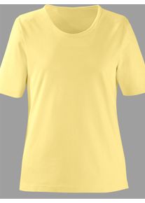 Dames Shirt met ronde hals en rechte snit in geel ,maat 36, WITT, 100% Katoen