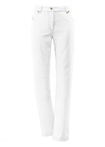 Dames Stretchjeans met glittersteentjes achter in wit ,maat 36, WITT, 98% Katoen, 2% Elastan
