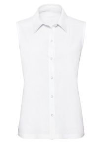 Dames Blousetop van jersey in wit ,maat 38, WITT, 100% Katoen