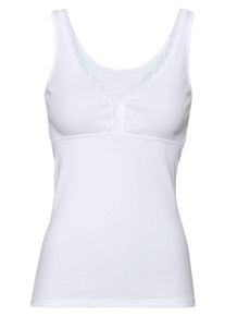 wäschepur Dames Behahemd met onderbusteband in wit ,maat 38, Witt, 100% Katoen