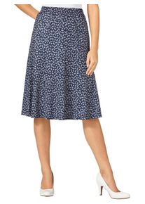 Damen Jerseyrock mit Blümchen-Print in marine-weiß-bedruckt ,Größe 38, WITT, 95% Polyester, 5% Elasthan