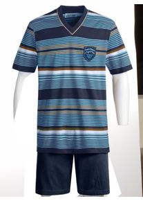Heren shortama in marine/blauw ,maat 44/46, Witt, 100% Katoen