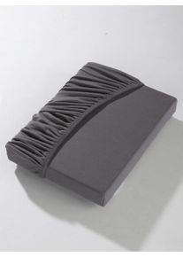 wäschepur unisex Hoeslaken in antraciet ,maat 1 st. 90x190 - 100x200 cm, Witt, 50% Katoen, 50% Modal