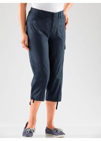 Damen Caprihose mit weitenverstellbarem Saum in marine ,Größe 38, WITT, 98% Baumwolle, 2% Elasthan